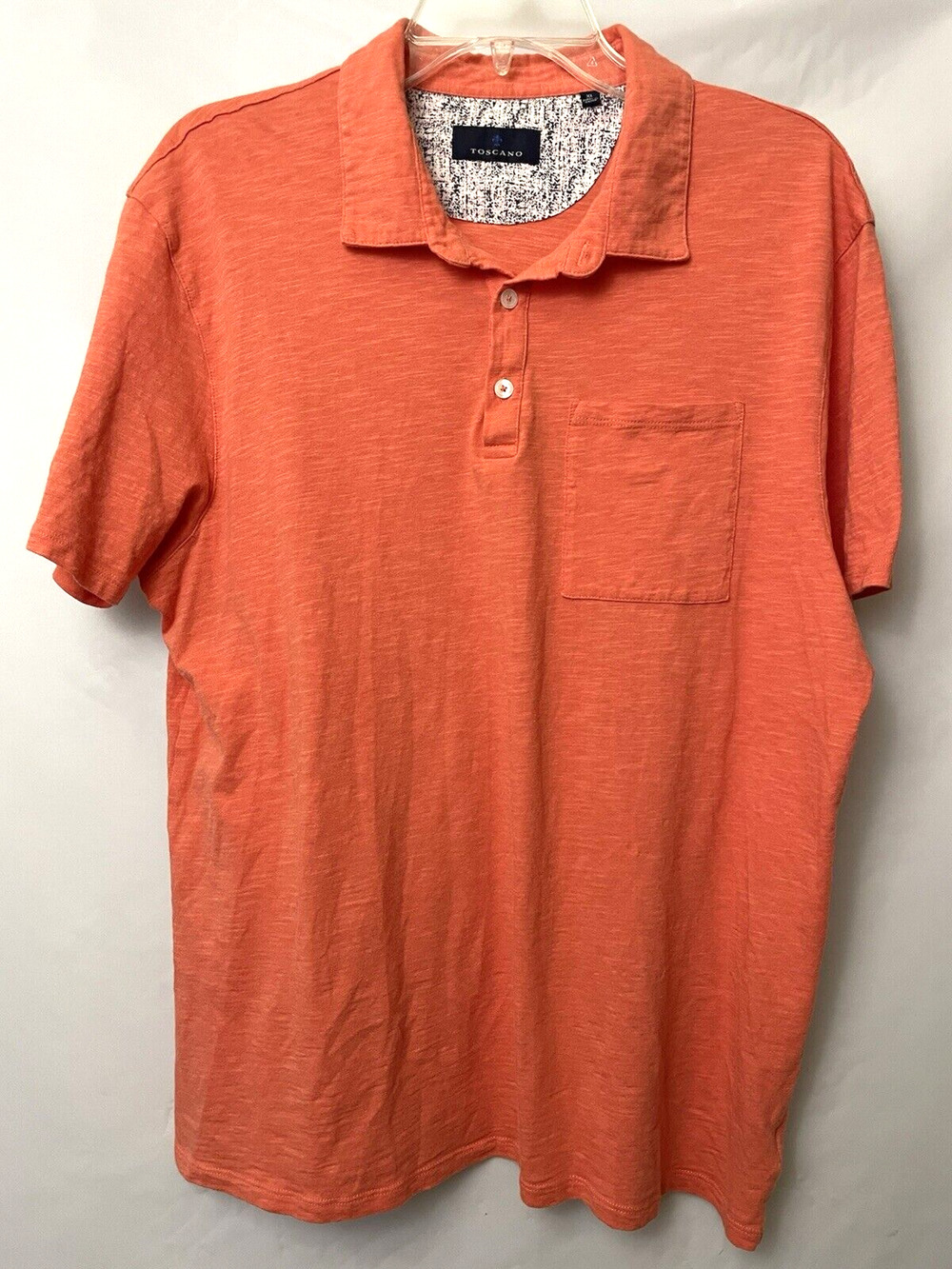 Toscano Shirt Men's XL Polo Orange Short Sleeves
